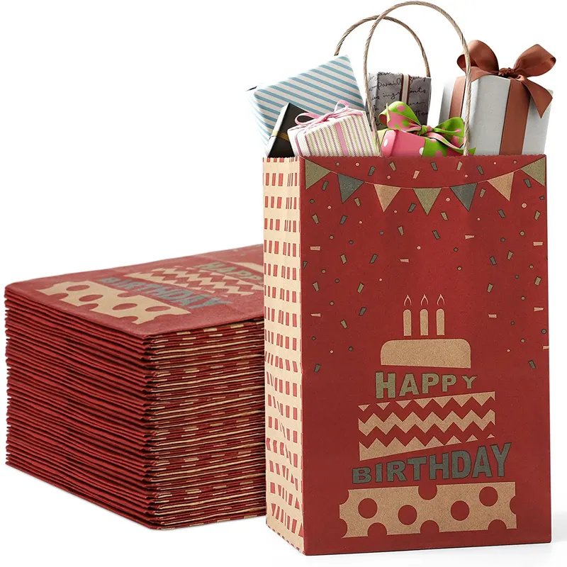 Sıcak satış festivali hediye çanta ambalaj özel tasarım yaratıcı özel Oem Odm Kraft kağıt torba hediye için yılbaşı kağıt torba