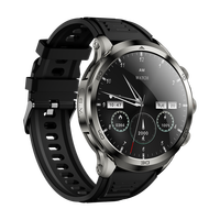 Montre connectée Android OS GPS Fitness Tracker AMOLED HD Téléchargement d'applications Musique Vidéo Carte SIM 4G Caméra rotative WIFI Gel de silice H19