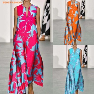 Vestidos Casuales Estampados Africanos con Cuello en V y Corte en A para Mujer Talla Grande - Product Image 2