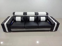 Modernes Luxus-LED-U-Form-Sofa-Set Hochwertige Intelligente Möbel mit Stauraum für Villen Samt-Leder-Bezug und Schwammfüllung