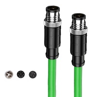 Cable Adaptador Industrial de Alta Flexibilidad M12 de 8 Núcleos Tipo X a RJ45, Blindado, Gigabit, Resistente al Agua, para Cadena Portacables