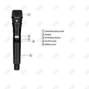 ไมโครโฟนไร้สาย 2 ช่อง AD4D ระบบ UHF640-690MHz สำหรับงานแสดงบนเวที, คาราโอเกะ, โบสถ์, การประชุม (ขายส่ง) - Product Image 5