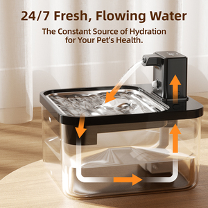 Fontaine à <span class=keywords><strong>eau</strong></span> automatique pour chat, <span class=keywords><strong>distributeur</strong></span> d'<span class=keywords><strong>eau</strong></span> intelligent pour animaux de compagnie avec alimentation par batterie, sans pompe à <span class=keywords><strong>eau</strong></span>, séparation de l'<span class=keywords><strong>eau</strong></span>, bol pour chat, chiens - Product Image 3