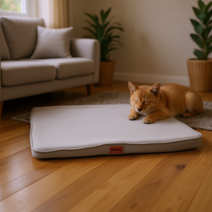 Tappetino per animali domestici Yommy 70x100x5cm, letto in schiuma grigia per cani e gatti, comodo materassino per dormire - Product Image 2