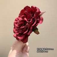 Pasador de Pelo con Flor de Té de Montaña y Peonía, Estilo Playero, Pinza de Pelo con Forma de Pico de Pato, Flor de Huevo, 10 cm, Accesorio