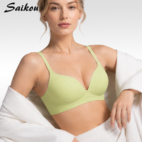 Soutien-gorge sans fil doux et sans couture pour femme, lingerie push-up confortable et gainante, bralette de maintien