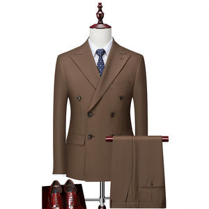<span class=keywords><strong>Costume</strong></span> d'affaires 3 pièces de haute qualité pour hommes, grande taille, col à revers de <span class=keywords><strong>mariage</strong></span> à double boutonnage avec style plat devant respirant-pour hommes - Product Image 6