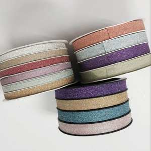 ริบบิ้นโพลีเอสเตอร์เคลือบกลิตเตอร์ขนาด5มม. และ10มม. สีล้วนและพิมพ์ลายสำหรับงานแต่งงานและวันเกิด - Product Image 6