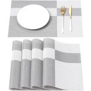 Napperons à grille noir et blanc <span class=keywords><strong>tapis</strong></span> de Table tissés en <span class=keywords><strong>vinyle</strong></span> lavable napperon de salle à manger lavable pour la <span class=keywords><strong>cuisine</strong></span> - Product Image 4