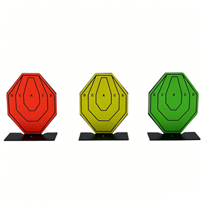Cible octogonale portable colorée en acier inoxydable, ensemble de 3 couleurs, accessoire d'entraînement tactique pour clubs de tir en extérieur - Product Image 5