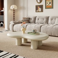 Ensemble de tables basses gigognes modernes et durables en 2 pièces, plateau en MDF + finition laquée, design écologique, meubles de salon