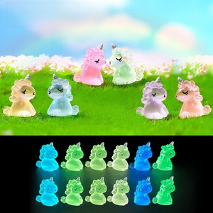 Figuras Miniatura de Unicornio Brillantes <span class=keywords><strong>en</strong></span> la Oscuridad, Manualidades de Resina, <span class=keywords><strong>Estatuas</strong></span> de Unicornio Luminosas <span class=keywords><strong>en</strong></span> 3D para Decoración de Jardín de Hadas - Product Image 5