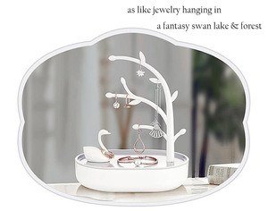 Thiên Nga Hình Cây Chi Nhánh Trang Sức Hiển Thị Đứng Nhựa Lưu Trữ Cơ Sở Tháp Giá Tổ Chức Bông Tai Vòng Đeo Tay Quần Áo Phòng Tắm - Product Image 2