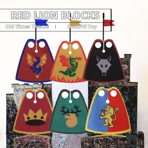 MOC Medieval Military <b>Castle</b> Minifigs Accessories Building Blocks Red Lion Knights Wolf Soldiers Cloak Plastic Cape for Boys - Product Image 2