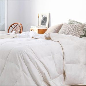 Edredón Nórdico Islandés Kimbatex Textile Home Shop, 92% <span class=keywords><strong>Plumón</strong></span> <span class=keywords><strong>de</strong></span> <span class=keywords><strong>Pato</strong></span>, 275g/m², Algodón, 240 Hilos, Doble Costura, Color Blanco Beige - Product Image 4