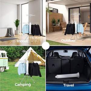 Séchoir à <span class=keywords><strong>linge</strong></span> pliable moderne et abordable, support rotatif en métal pour balcon, séchoir à <span class=keywords><strong>linge</strong></span> trépied pieuvre - Product Image 6