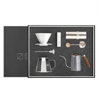 Ensemble complet de café à faire soi-même pour la maison et le bureau, kit de cafetière manuelle avec moulin à café en céramique professionnel et filtre à café en verre