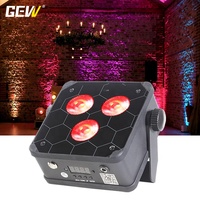 3x18W RGBWA UV Foco LED Portátil con Batería para Escenario, Control Inalámbrico DMX y por App Wifi, Mini Luces LED de Suelo Pequeñas