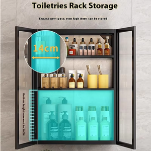 Étagère murale multi-niveaux en métal pour salle de bain, lavabo et rangement cosmétique avec outils de nettoyage, armoire gain de place - Product Image 5