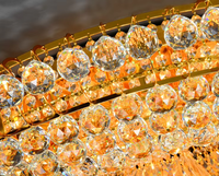 JYLIGHTING vente en gros de plafonnier en cristal de haute qualité plafonnier rond en cristal doré pour chambre d'hôtel de luxe