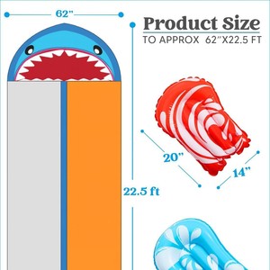 Toboggan aquatique gonflable 6m, double piste, en PVC, pour enfants et jeux familiaux, avec zone de pulvérisation - Product Image 4