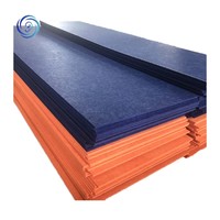 Panneaux muraux acoustiques hexagonaux décoratifs en feutre polyester PET rouge et bleu, absorbants le son, autocollants