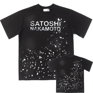 T-shirt surdimensionné en coton lourd 100% avec lavage vintage, style Crypto Fashion Phygital Techwear Hip Hop Streetwear pour hommes SATOSHI <span class=keywords><strong>NAKAMOTO</strong></span> - Product Image 1