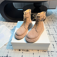 Sepatu Bot Kulit Sapi Wanita - Desain Tali & Gesper