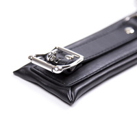 Collier de cou en cuir PU avec chaînes Ceinture réglable Collier ras du cou Poignets BDSM Bondage Gear Contraintes soumises Esclave Fétiche