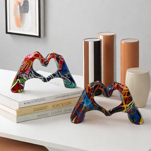 Graffiti <b>Love</b> Gesture <b>Ornament</b> Home Living Room Office Desktop Exhibition Hall Epoxy Resin Artistic Sculpted Customized Figurine - Product Image 4