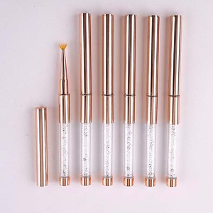 Pinceaux à ongles professionnels avec manche en plastique transparent, virole sertie, liner fin personnalisé, poils ovales en nylon doux, multifonctionnels pour manucure en salon - Product Image 5