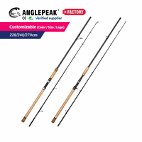 Caña de Pescar de Spinning y Casting de 2 Piezas, de Carbono XXH, para Agua Dulce, 2.28m, 2.4m, 2.7m, 8-80g, para Pescar Peces Cabeza de Serpiente, Venta al Por Mayor de Fábrica