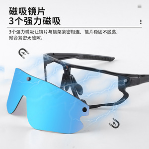 Lunettes de soleil polarisées à dégagement rapide magnétique, monture TR90, coupe-vent, pour sports de plein air, avec étui XQ548A 1 - Product Image 1