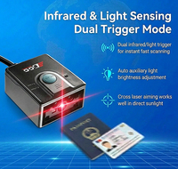 Escáner de Códigos de Barras 1D/2D EDOO F43-MRZ USB/RS232 de Montaje Fijo, Escaneo de Códigos QR y Pasaportes para Kioscos de Autoservicio