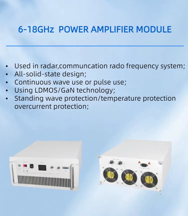 6-18GHz 500W Solid State RF High Power Amplifier for Radar