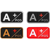 Patchs en caoutchouc personnalisés avec groupe sanguin, patchs en caoutchouc 3D avec logo POS, patchs tactiques à scratch pour vêtements, sacs et accessoires