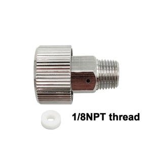 Stainless Steel Silver Bleed Release Valve Adaptor OEM Zimakyfa Model M10-XQLS HPA Hand <b>Pump</b> Refill Station Charging <b>Adapter</b> - Product Image 2