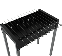 Barbecue portable avec télécommande, barbecue extérieur avec brochettes en acier inoxydable pour 3 à 5 personnes