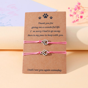 Set di braccialetti con <span class=keywords><strong>zampa</strong></span> di gatto e cane intrecciati a mano gioielli con ciondoli alla moda - Product Image 2