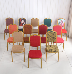 Chaises de banquet empilables en métal doré, design élégant, pour location en gros, idéales pour mariages, salles de réception et hôtels - Product Image 6