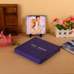 MD-19 Lastre di Ardesia Personalizzabili per Foto, 15*15 cm, Cornice Fotografica in Ardesia per Matrimoni ed Eventi, Cuore in Pietra Personalizzato, Artigianato - Product Image 4