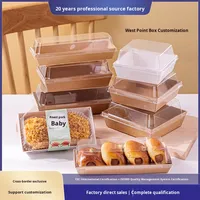 Boîte d'emballage pour pâtisserie personnalisée avec couvercle en plastique, boîte à sandwich jetable épaissie