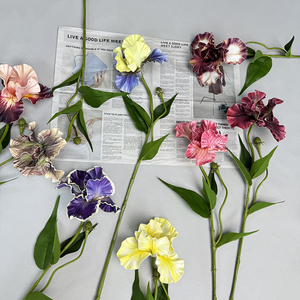 <span class=keywords><strong>Fleur</strong></span> d'<span class=keywords><strong>iris</strong></span> artificielle en vrac à branche unique, <span class=keywords><strong>fleur</strong></span> d'orchidée artificielle à haute simulation pour la décoration - Product Image 4