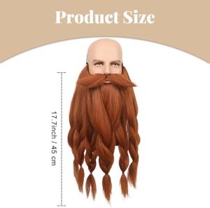 Novità realistiche vichine nane Pre-stile intrecciato capelli sintetici Cosplay e barba finta di Halloween - Product Image 2