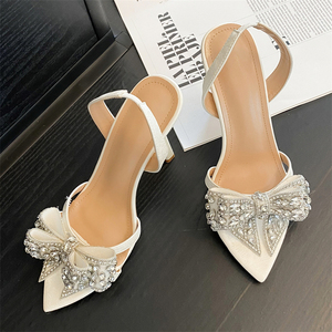 Sandalias de Fiesta con Punta Abierta, Tendencia de Moda de Verano XSD, Tacones Altos con Lazo de Cristal, Antideslizantes, Planas, Colores Mixtos, Gran Venta - Product Image 2
