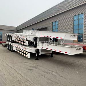 Semi-remorque africaine à 3 essieux, 60 <span class=keywords><strong>tonnes</strong></span>, en acier au carbone, plateau surbaissé avec pneus spéciaux 12R20 pour zones minières - Product Image 6