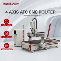 Router CNC de 4 Ejes para Fabricación de Muebles, Router CNC ATC 1325, Grabado 3D, Grabado Cilíndrico
