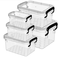 Petite boîte de rangement en plastique transparente et transparente pour chambre à coucher à bas prix