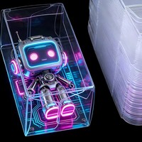 Boîte de présentation en plastique transparent pour jouets de collection, électronique, produits alimentaires, boîte de rangement transparente anti-poussière, couleur personnalisable