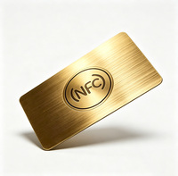 Tarjeta de Visita Metálica NFC Personalizada en Oro Cepillado con Grabado Láser en Aluminio Anodizado, Regalo Corporativo